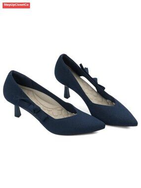 Kitten Heel Dress Pumps Pointed Toe Knit Comfort Office Wedding